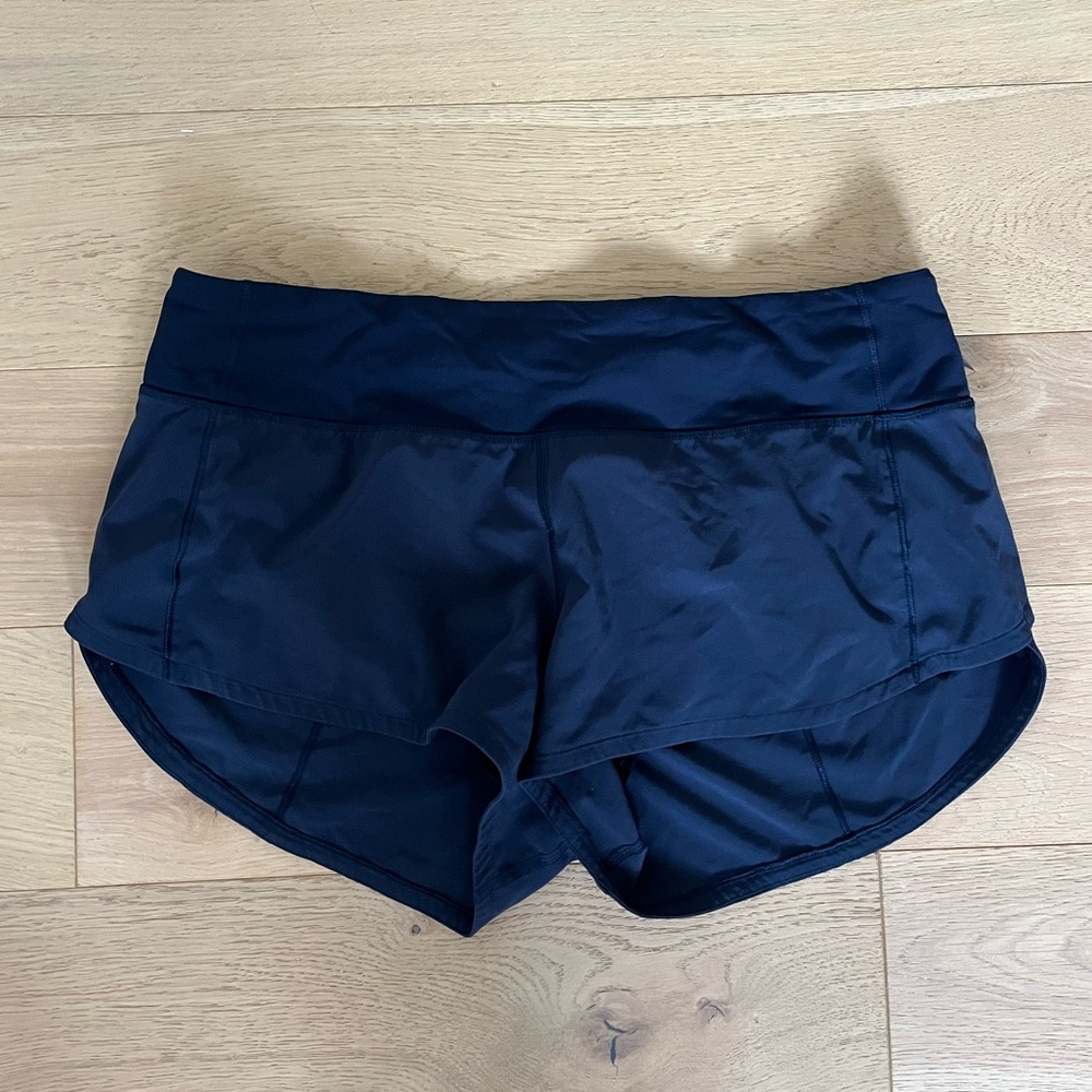 Navy Lululemon Speed Up Shorts